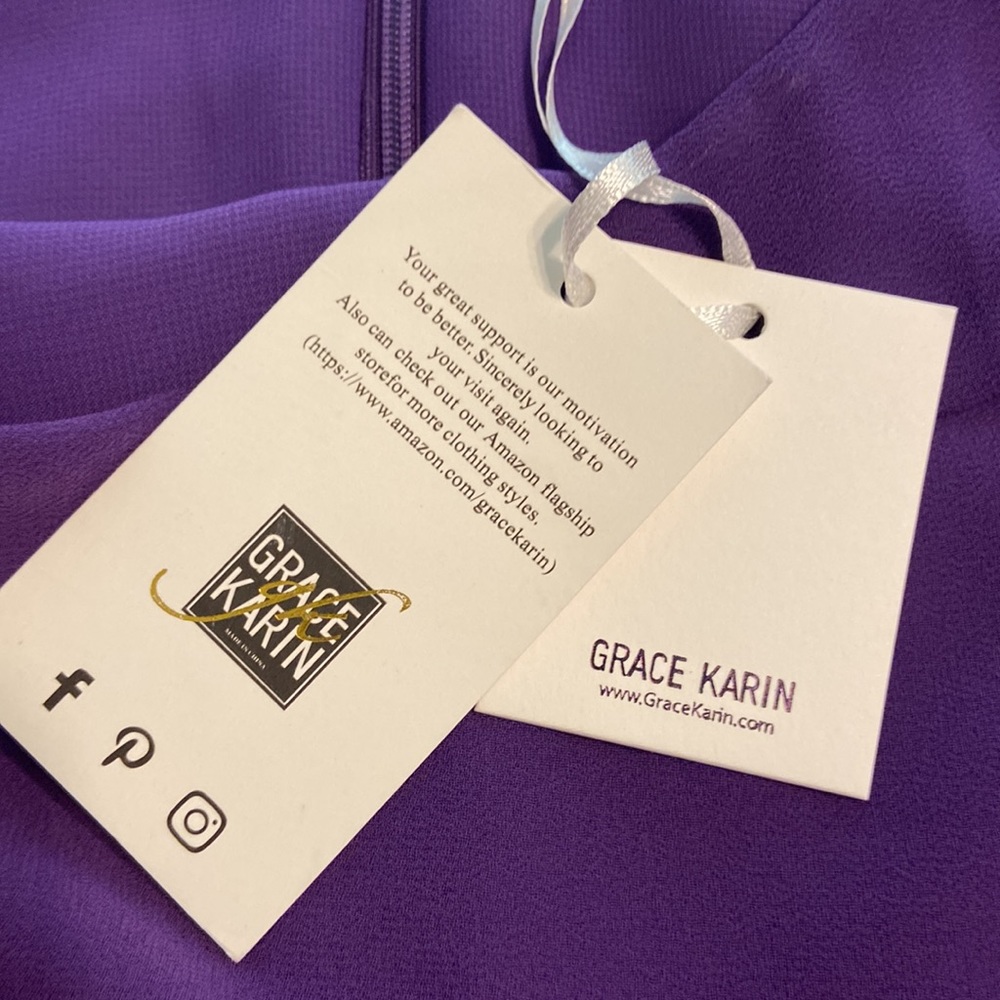 Grace Karin Women’s Dress size XXL long 37” bust 42/44” beautiful purple color - Picture 7 of 8